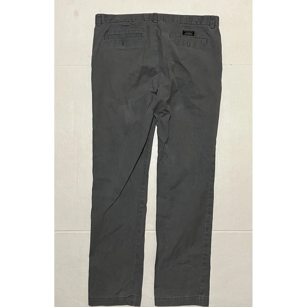 Banana Republic Fulton Pants Mens 36x32 Gray Stretch Skinny Chino Classic Cotton